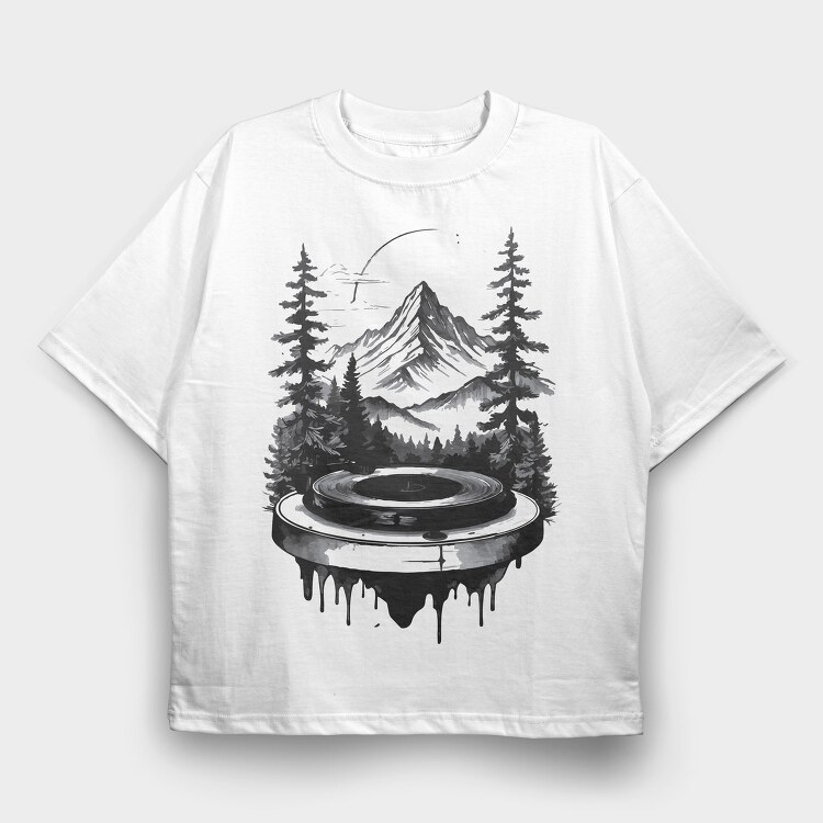 Nature Turntable, Tricou Oversize Barbati (Unisex)