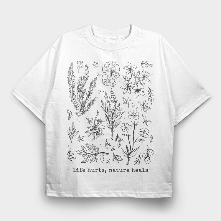 Nature Botanical Plants, Tricou Oversize Barbati (Unisex)
