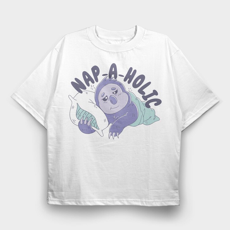 Napping Sloth, Tricou Oversize Barbati (Unisex)