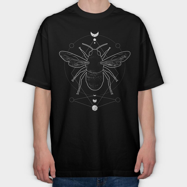 Geometric Occult Bee, Tricou Oversize Barbati (Unisex)