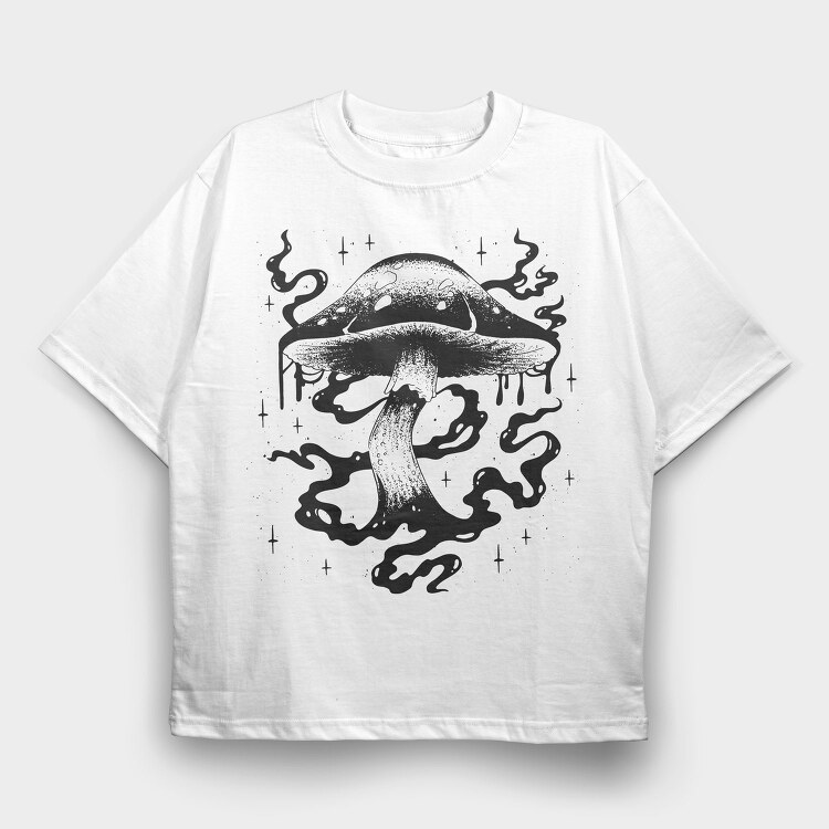 Mystical Mushroom Tote, Tricou Oversize Barbati (Unisex)
