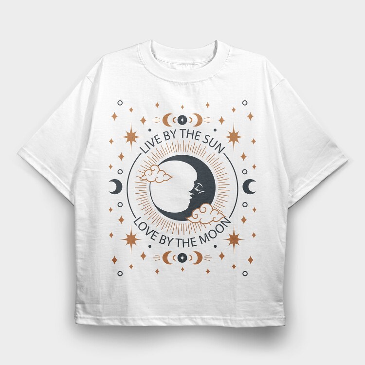Mystical Moon Love Quote Tote, Tricou Oversize Barbati (Unisex)