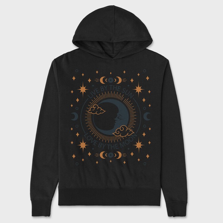 Mystical Moon Love Quote Tote, Hanorac Oversize Barbati (Unisex)