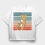 Giraffe Drinking Coffee, Tricou Oversize Barbati (Unisex)