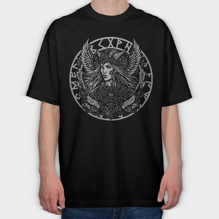 Valkyrie Tribal, Tricou Oversize Barbati (Unisex)