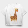 Giraffe Grin, Tricou Oversize Barbati (Unisex)