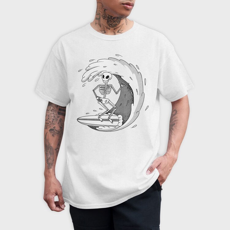 Surf Skeleton, Tricou Barbati (Unisex)