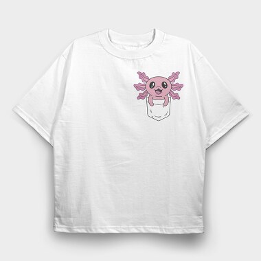 Happy Pocket Axolotl Animal, Tricou Oversize Barbati (Unisex)