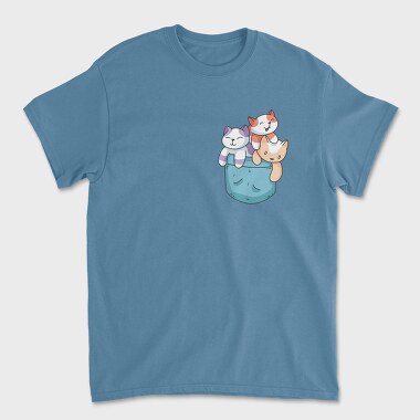 Colored Cats Pocket, Tricou Barbati (Unisex)
