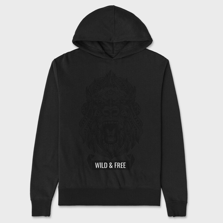 Gorilla Illustration, Hanorac Oversize Barbati (Unisex)