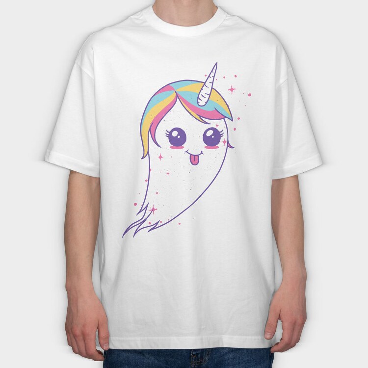 Unicorn Ghost, Tricou Oversize Barbati (Unisex)