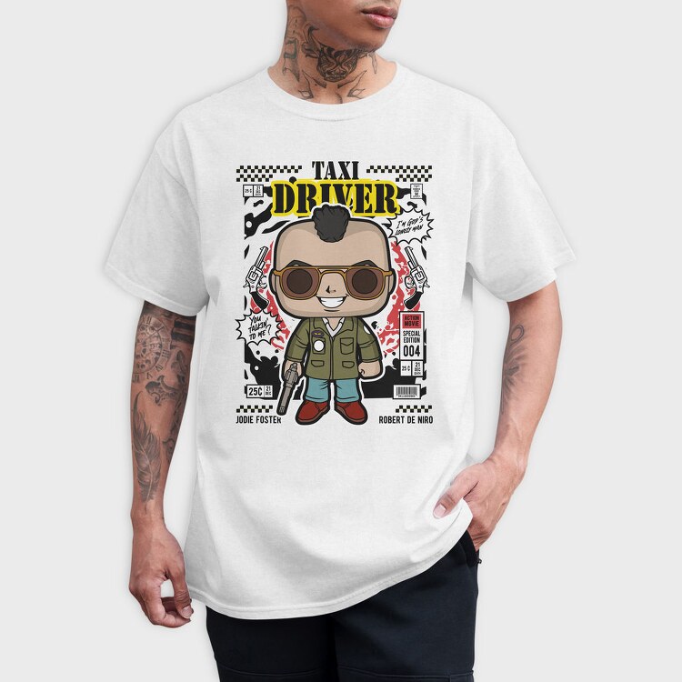 Taxi Driver Pop Art, Tricou Barbati (Unisex)