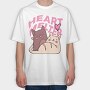 Valentine Cats Couple S Day Cute, Tricou Oversize Barbati (Unisex)
