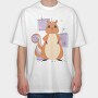 Unicorn Squirrel Animal Squirrcorn, Tricou Oversize Barbati (Unisex)
