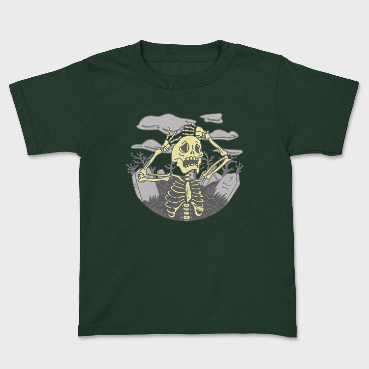 Graveyard Skeleton Unhappy Squeleton In A, Tricou Copii
