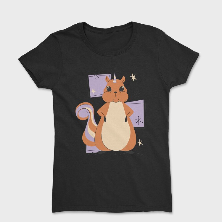 Unicorn Squirrel Animal Squirrcorn, Tricou Femei