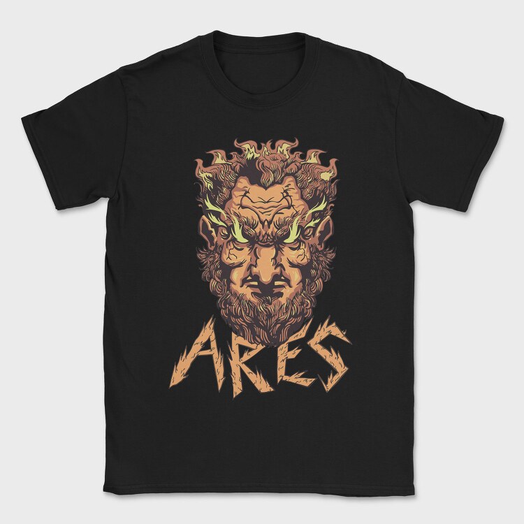 Greek God Ares On Fire Head, Tricou Barbati (Unisex)