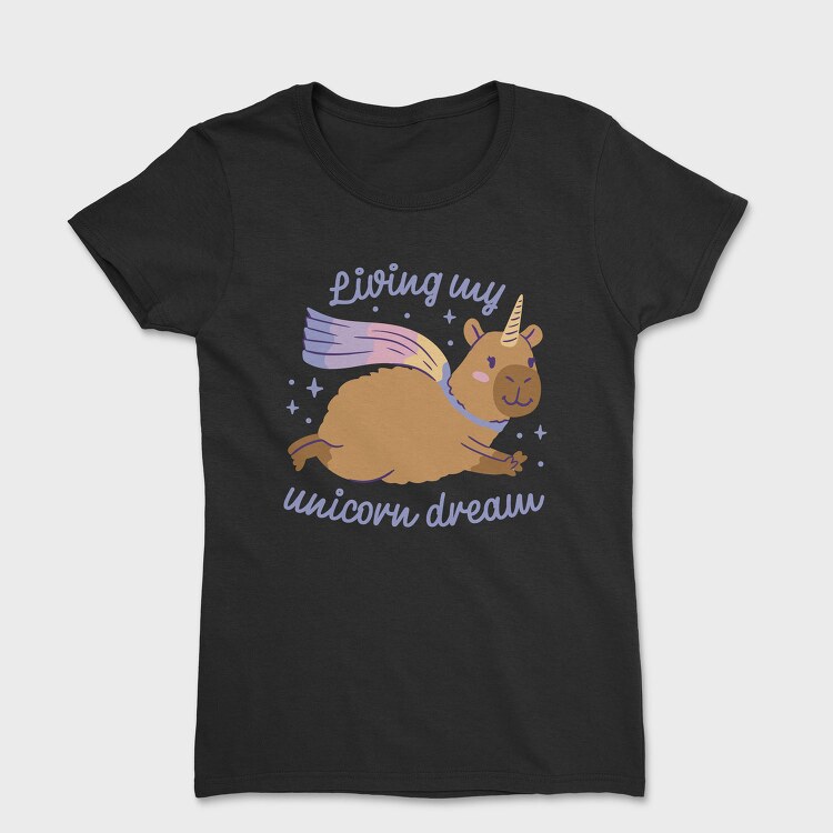 Unicorn Dream Capybara, Tricou Femei