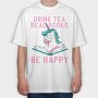 Unicorn Reading, Tricou Oversize Barbati (Unisex)