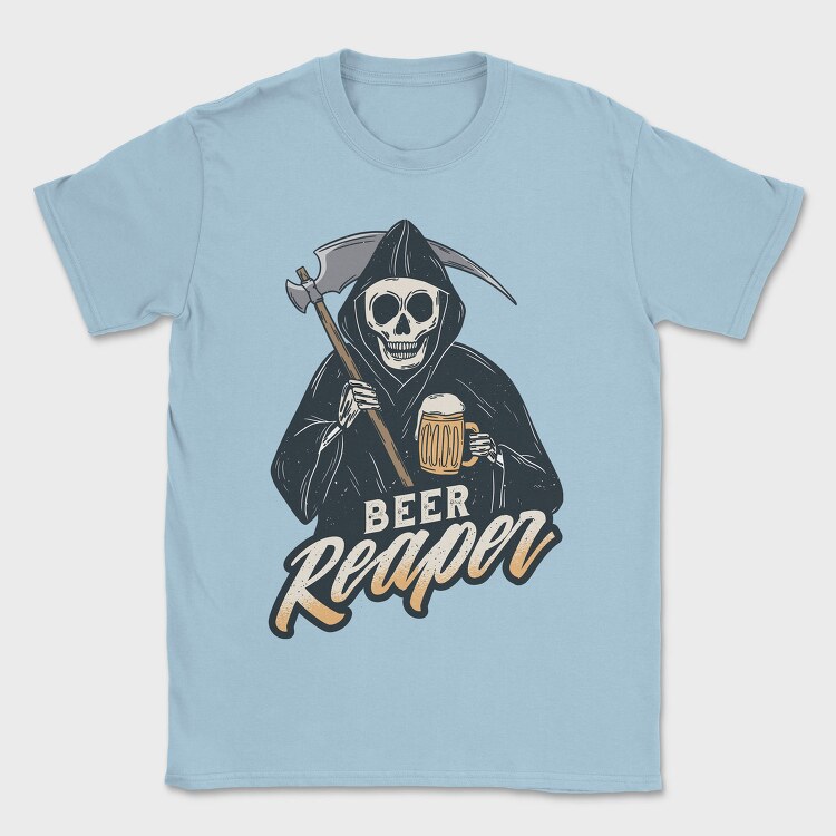 Grim Reaper Drinking Beer Skull, Tricou Barbati (Unisex)