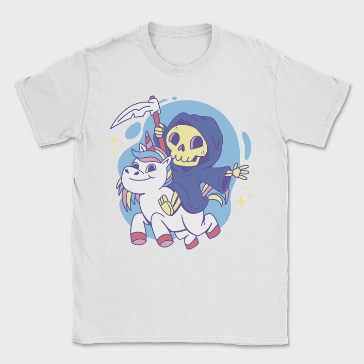 Grim Reaper On Unicorn, Tricou Barbati (Unisex)