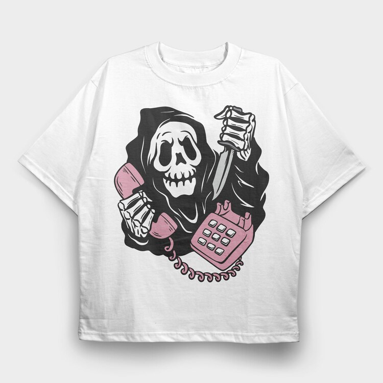 Grim Reaper Phone The, Tricou Oversize Barbati (Unisex)