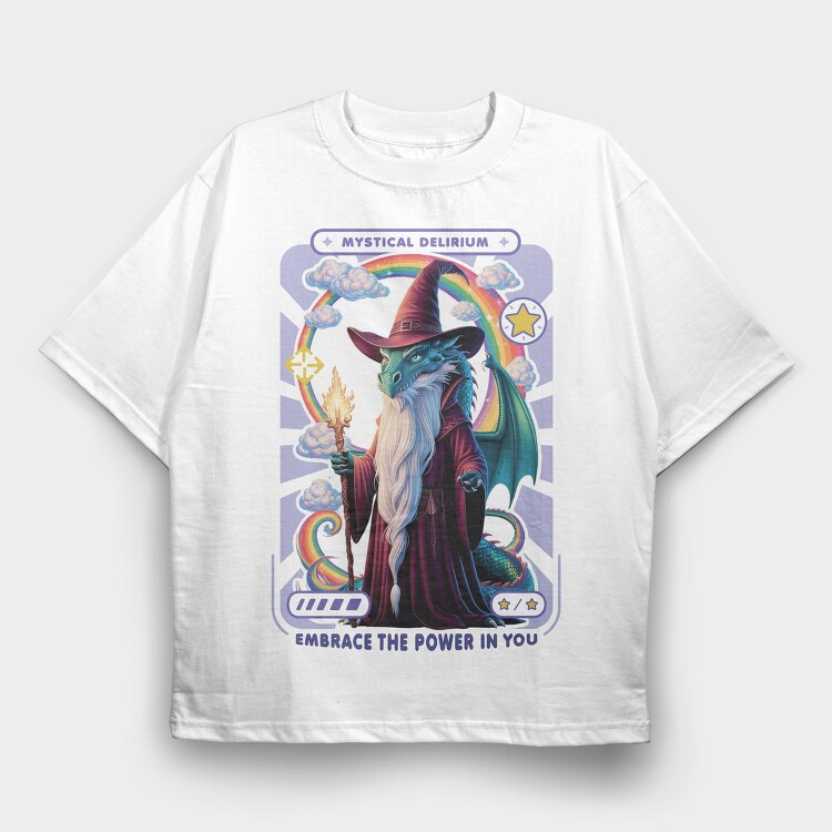 Mystical Delirium Wizard, Tricou Oversize Barbati (Unisex)