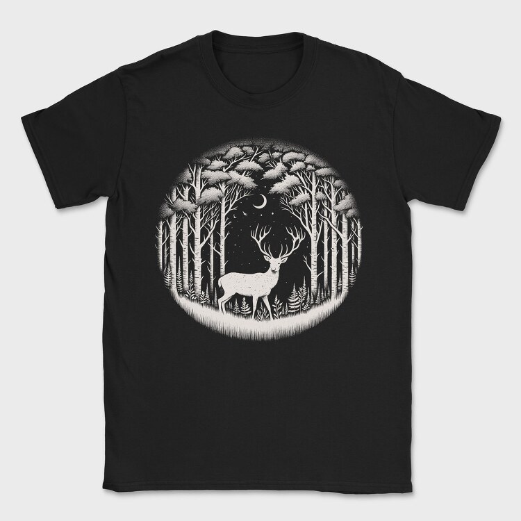 Mystical Deer Forest Somewhere, Tricou Barbati (Unisex)