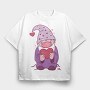 Valentines Day Gnome, Tricou Oversize Barbati (Unisex)