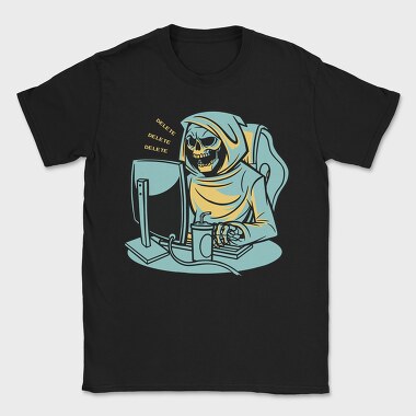 Grim Reaper Working From Home Skull, Tricou Barbati (Unisex)