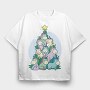 Unicorns Christmas Tree, Tricou Oversize Barbati (Unisex)