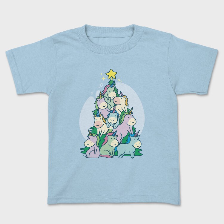 Unicorns Christmas Tree, Tricou Copii