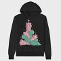 Unicorns And T Rex Christmas Tree, Hanorac Oversize Barbati (Unisex)