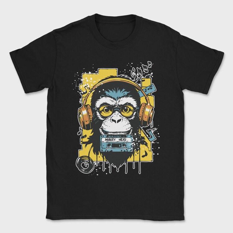 Groovy Monkey Dj Music Head, Tricou Barbati (Unisex)