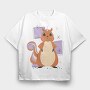 Unicorn Squirrel Animal Squirrcorn, Tricou Oversize Barbati (Unisex)