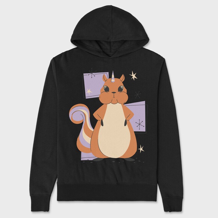 Unicorn Squirrel Animal Squirrcorn, Hanorac Oversize Barbati (Unisex)