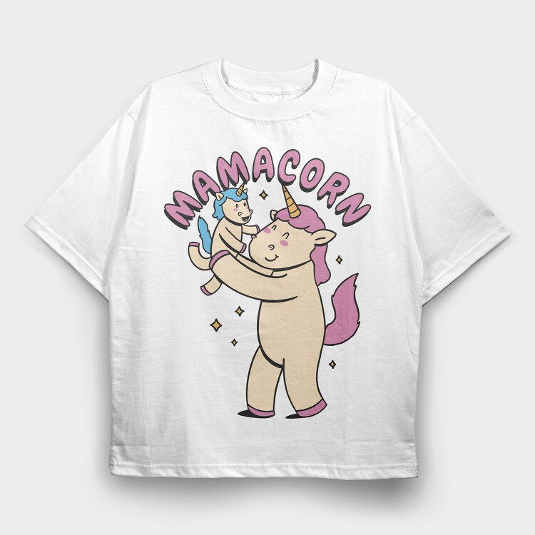 Unicorn Mother And Baby Mamacorn, Tricou Oversize Barbati (Unisex)