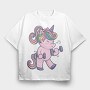 Unicorn Lifting Weights Kawaii Working Out, Tricou Oversize Barbati (Unisex)