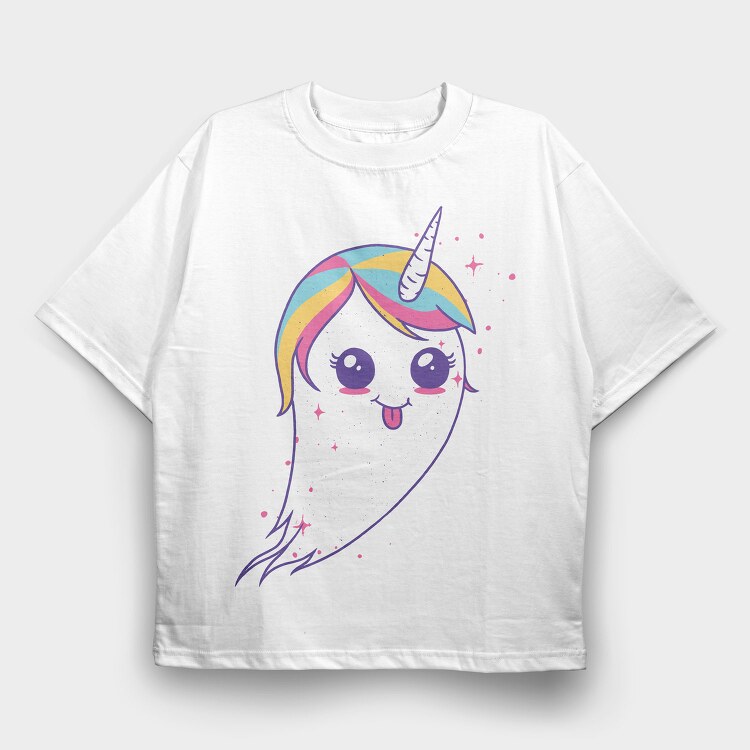 Unicorn Ghost, Tricou Oversize Barbati (Unisex)