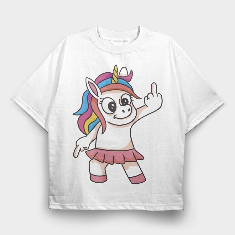 Unicorn Finger Gesture, Tricou Oversize Barbati (Unisex)
