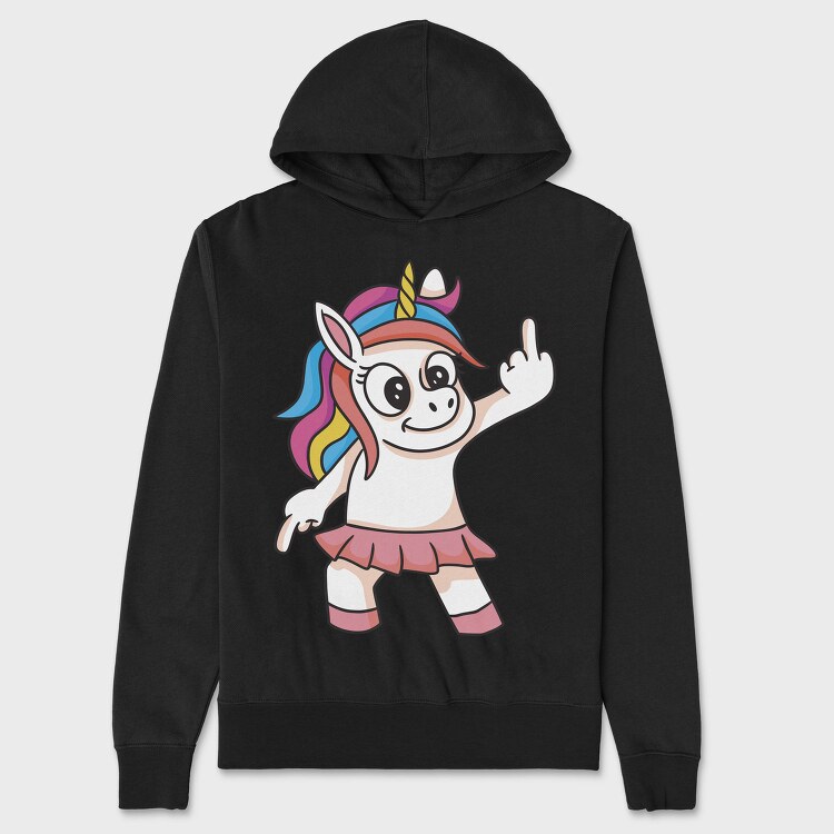 Unicorn Finger Gesture, Hanorac Oversize Barbati (Unisex)