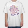 Unicorn Dad Cartoon Papacorn, Tricou Oversize Barbati (Unisex)