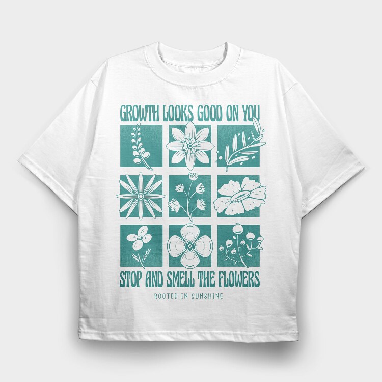 Growth Elements Floral Spring, Tricou Oversize Barbati (Unisex)