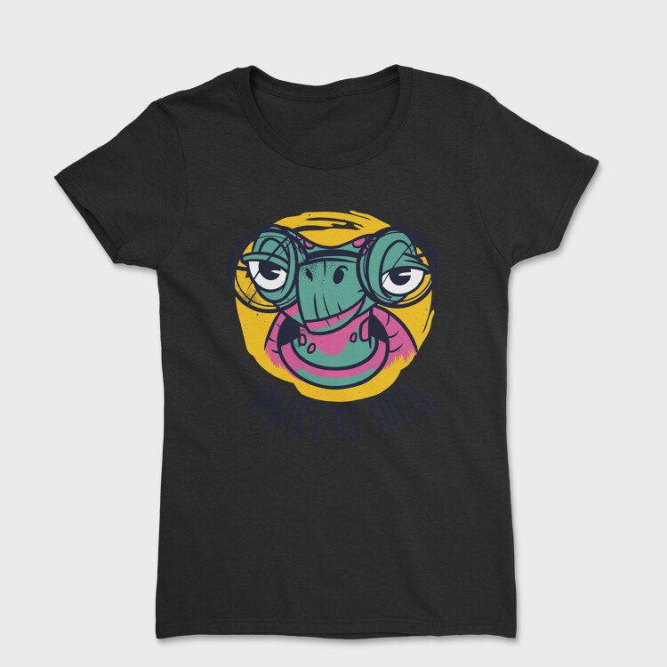 Turtle Animal With Glasses Smart Ass Hell, Tricou Femei
