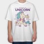 Unicorn Anatomy Chart, Tricou Oversize Barbati (Unisex)