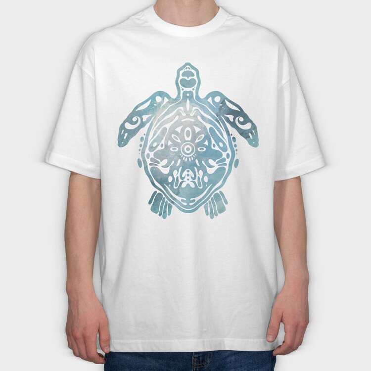 Turtle Animal Cut Out, Tricou Oversize Barbati (Unisex)