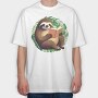 Sloth Reading Book, Tricou Oversize Barbati (Unisex)