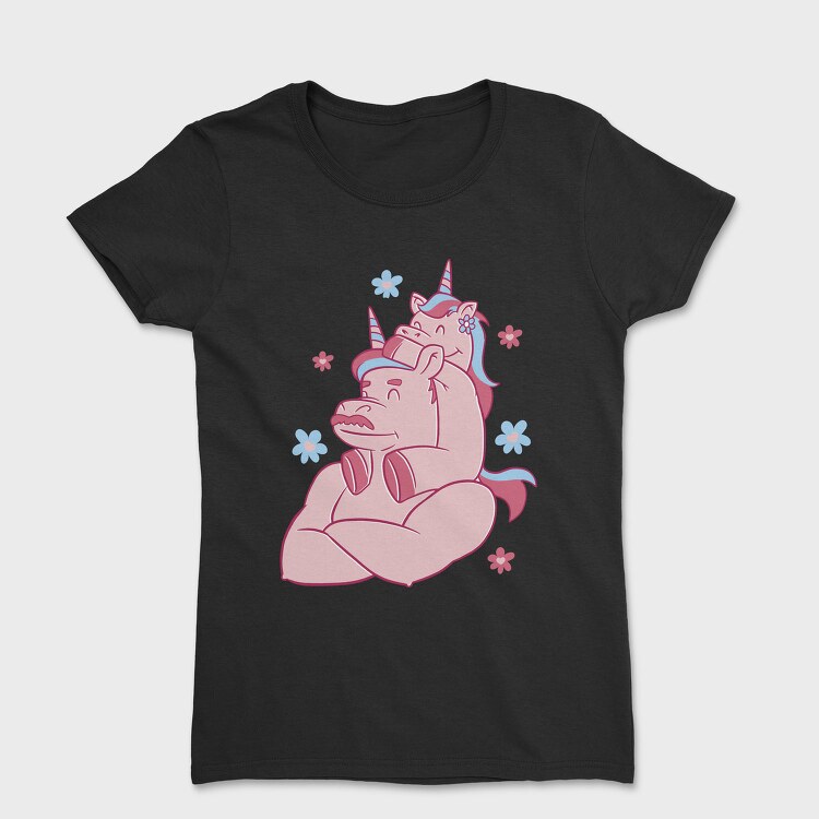 Unicorn Dad And Child Papa Unicorn, Tricou Femei