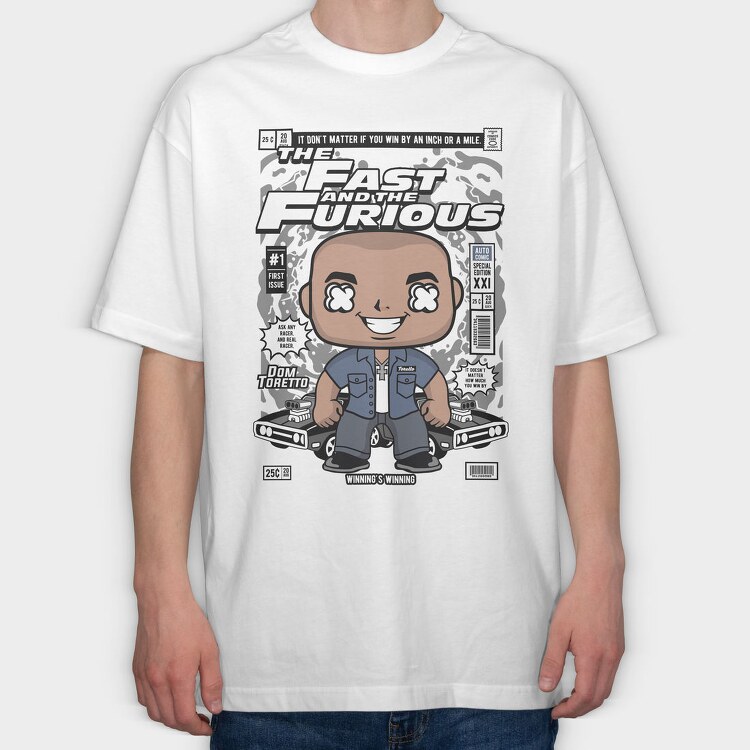 Furious Racer Pop Art, Tricou Oversize Barbati (Unisex)