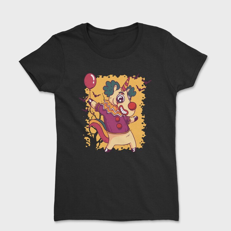 Unicorn Clown Halloween 01, Tricou Femei